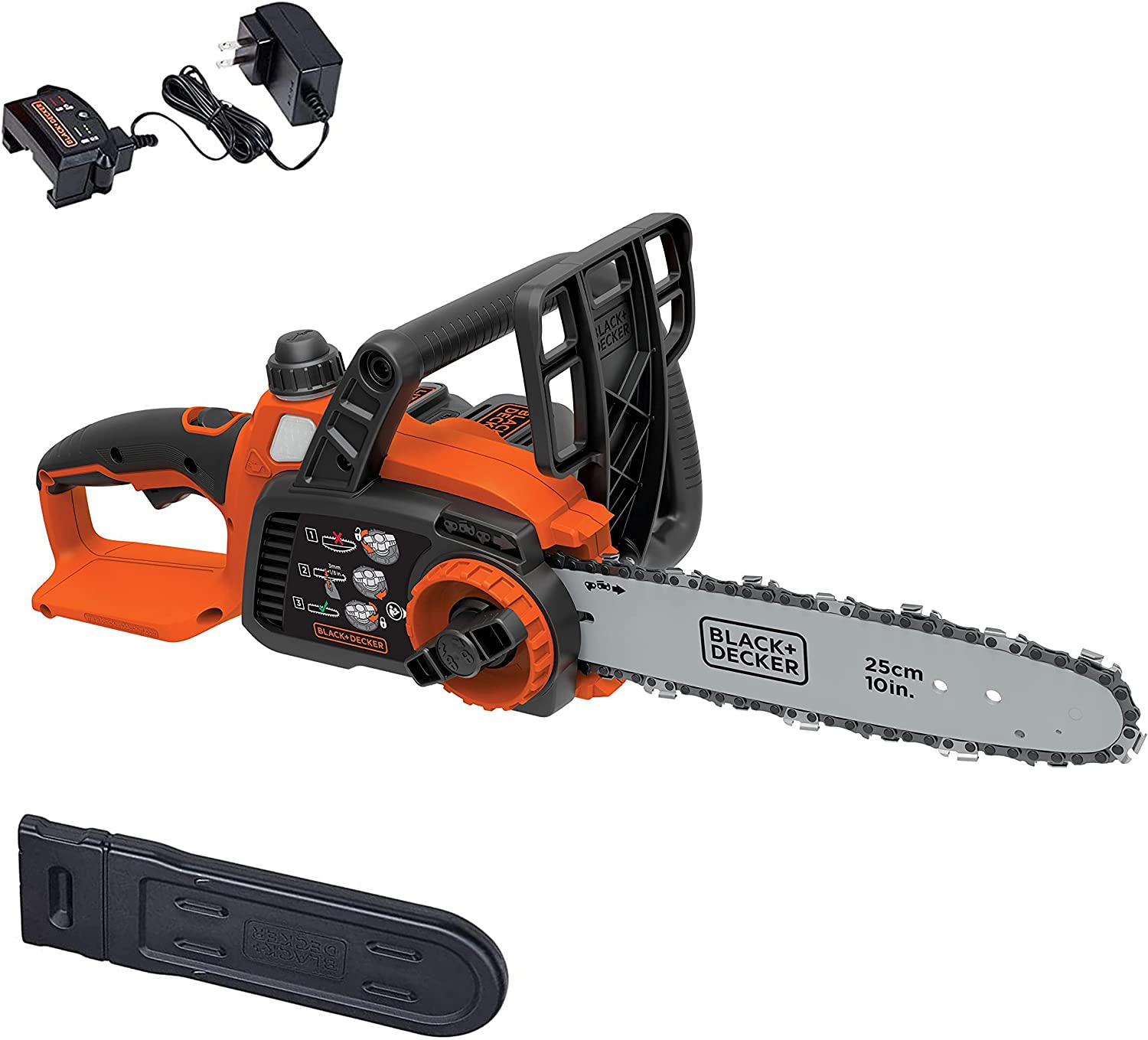 Refurbished Black & Decker LCS1020 10 in. 20-Volt Max Lithium-Ion Cordless Chainsaw