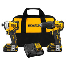 Charger l&#39;image dans la galerie, DEWALT DCK279C2 Atomic 20V Max Kit combiné perceuse/visseuse à percussion et tournevis à percussion sans balais remis à neuf avec garantie Dewalt
