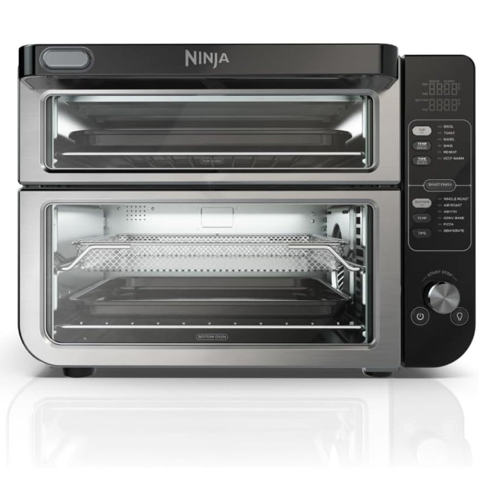 NINJA DCT401 12-in-1 Double Oven with FlexDoor, FlavorSeal & Smart Finish - Factory serviced with Home Essentials warranty