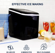 Load image into Gallery viewer, KOOLATRON KIM23-B Portable Countertop Automatic Ice Maker, Self-Cleaning with Digital Controls and LED Indicators in Black
