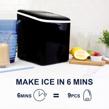 Load image into Gallery viewer, KOOLATRON KIM23-B Portable Countertop Automatic Ice Maker, Self-Cleaning with Digital Controls and LED Indicators in Black
