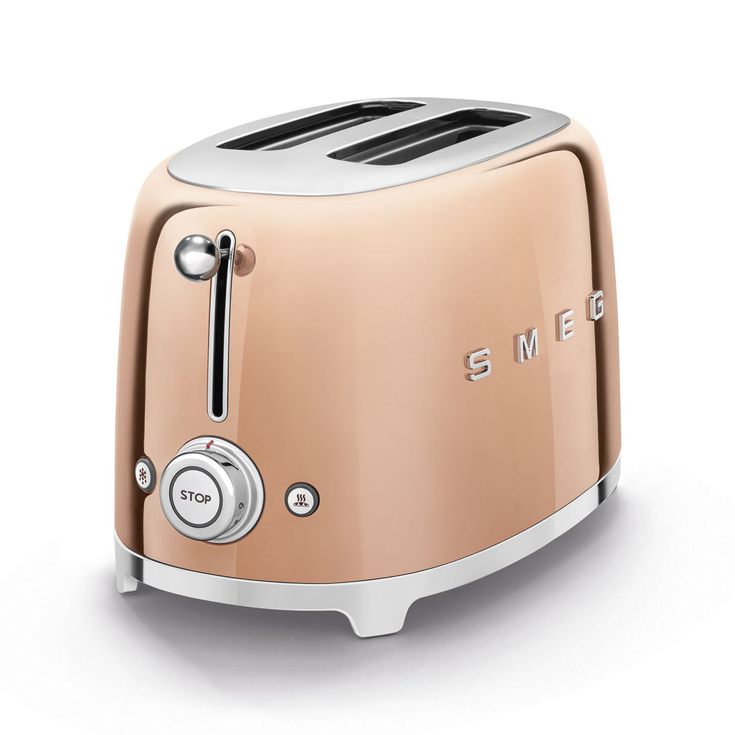 SMEG TSF01RGUS Retro 50's Style Rose Gold 2-Slice Toaster- Certified open box