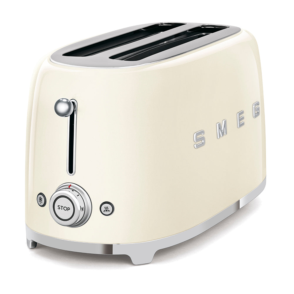 SMEG TSF02CRUS Retro 50's Style Cream 4-Slice Long Slot Toaster- Certified open box