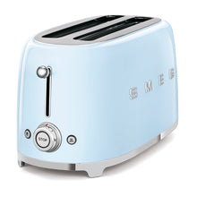 Load image into Gallery viewer, SMEG TSF02PBUS Retro 50&#39;s Style Pastel Blue 4-Slice Long Slot Toaster- Certified open box
