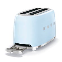 Load image into Gallery viewer, SMEG TSF02PBUS Retro 50&#39;s Style Pastel Blue 4-Slice Long Slot Toaster- Certified open box
