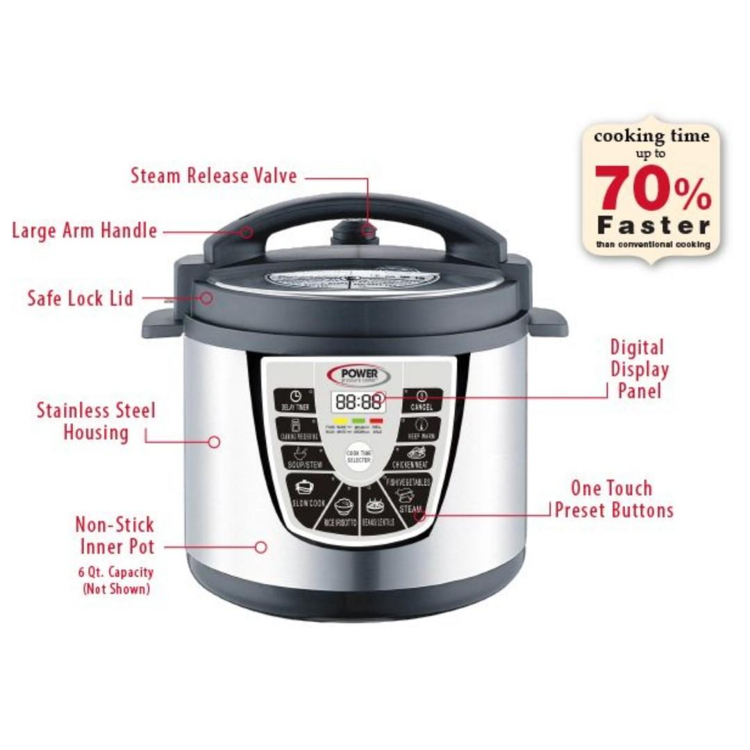 POWER XL Pressure Cooker 8 QT Refurbished with Manufacturer warranty Home Essentials Outlet